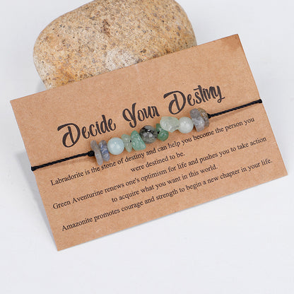Green Quartz 'Decide Your Destiny' Adjustable Bracelet, bracelet for women, botanical inspired, detail close-up