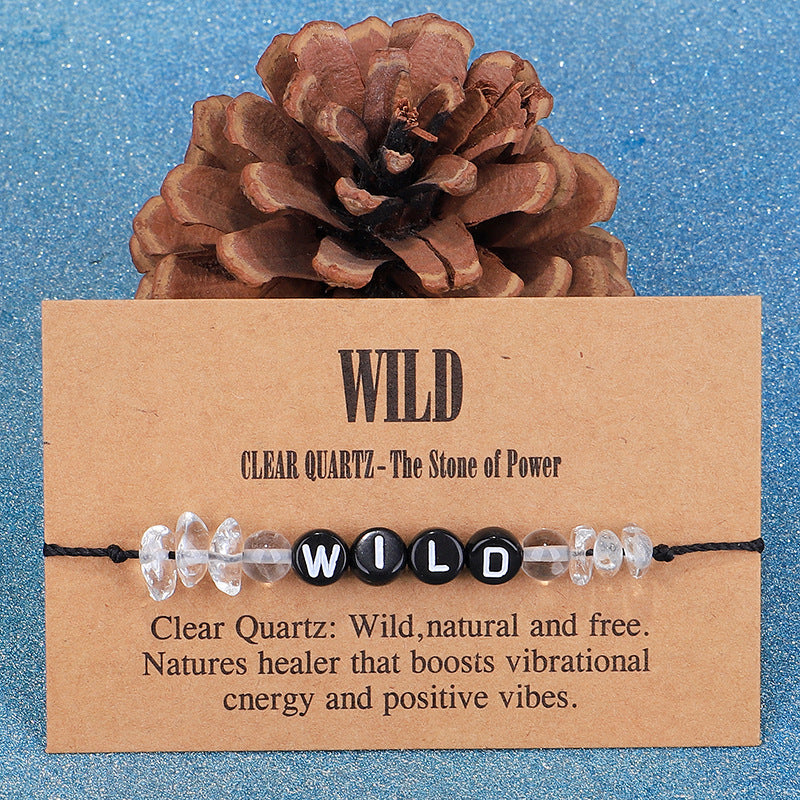 Clear and Black 'Wild' Adjustable Bracelet, bracelet for women, botanical inspired, detail close-up