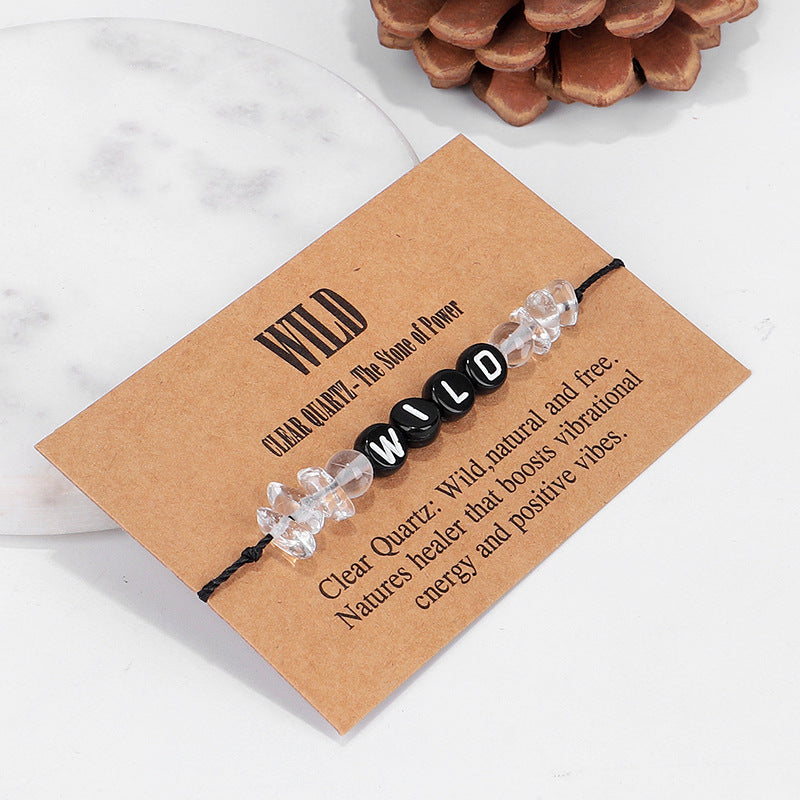 Clear and Black 'Wild' Adjustable Bracelet, bracelet for women, botanical inspired, lifestyle look
