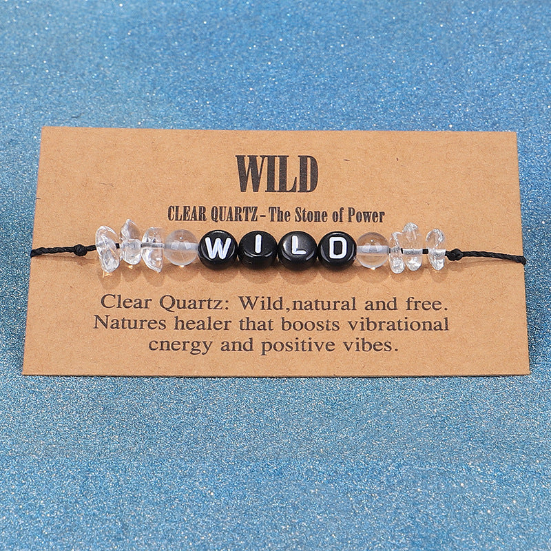 Clear and Black 'Wild' Adjustable Bracelet, bracelet for women, botanical inspired, styled look