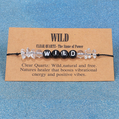 Clear and Black 'Wild' Adjustable Bracelet, bracelet for women, botanical inspired, styled look