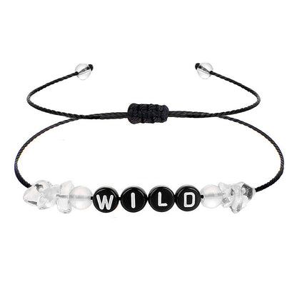 Clear and Black 'Wild' Adjustable Bracelet, bracelet for women, botanical inspired, side view
