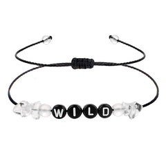 Clear & Black 'Wild' Adjustable Bracelet