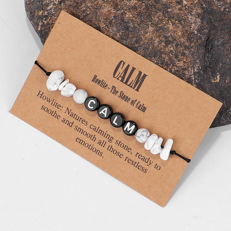 White Turquoise and Black 'Calm' Adjustable Bracelet, bracelet for women, everyday style, side view