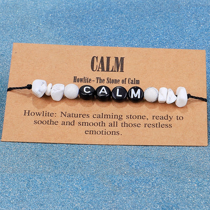 White Turquoise and Black 'Calm' Adjustable Bracelet, bracelet for women, everyday style, lifestyle look