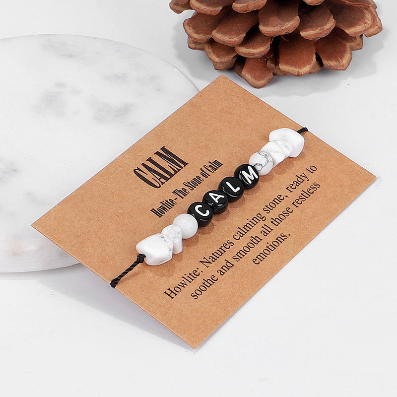 White Turquoise and Black 'Calm' Adjustable Bracelet, bracelet for women, everyday style, styled look