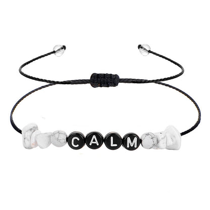 White Turquoise and Black 'Calm' Adjustable Bracelet, bracelet for women, everyday style, detail close-up