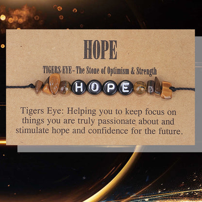 Quartz and Black 'Hope' Adjustable Bracelet, bracelet for women, everyday style, front view