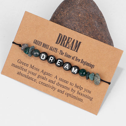 Green Quartz and Black 'Dream' Adjustable Bracelet, bracelet for women, dainty minimalist design, detail close-up