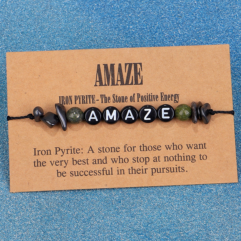 Quartz and Black 'Amaze' Adjustable Bracelet, bracelet for women, vintage-inspired design, front view