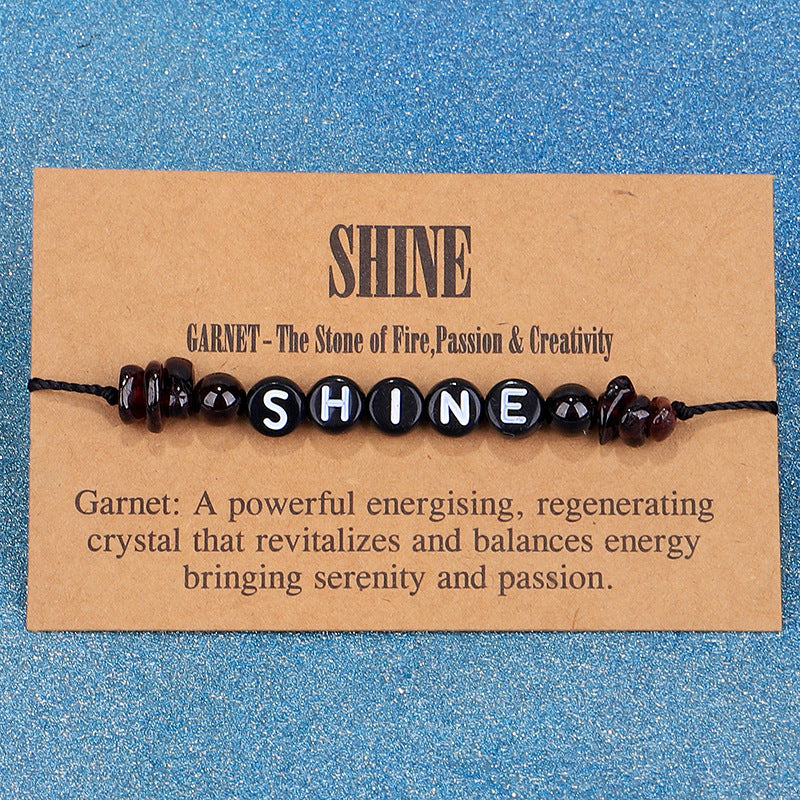 Quartz and Black 'Shine' Adjustable Bracelet, bracelet for women, elegant gift for her, detail close-up