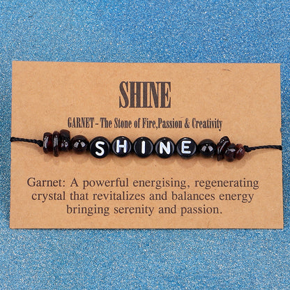 Quartz and Black 'Shine' Adjustable Bracelet, bracelet for women, elegant gift for her, detail close-up