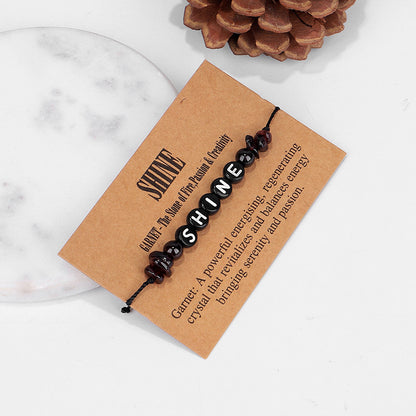 Quartz and Black 'Shine' Adjustable Bracelet, bracelet for women, elegant gift for her, styled look