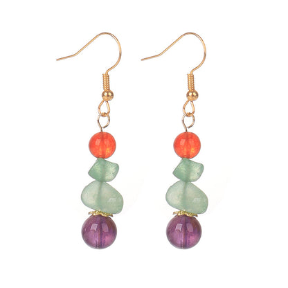 Purple Quartz & 18K Gold-Plated Beads Drop Earrings