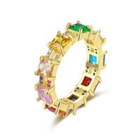 Multicolor Lab-Created Crystal & Cubic Zirconia Princess-Cut Band