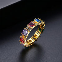 Multicolor Lab-Created Crystal & Cubic Zirconia Princess-Cut Band