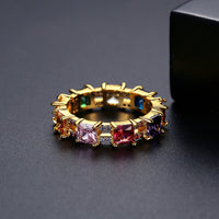Multicolor Lab-Created Crystal & Cubic Zirconia Princess-Cut Band