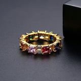 Multicolor Lab-Created Crystal & Cubic Zirconia Princess-Cut Band