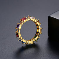 Multicolor Lab-Created Crystal & Cubic Zirconia Princess-Cut Band