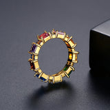 Multicolor Lab-Created Crystal & Cubic Zirconia Princess-Cut Band