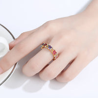Multicolor Lab-Created Crystal & Cubic Zirconia Princess-Cut Band