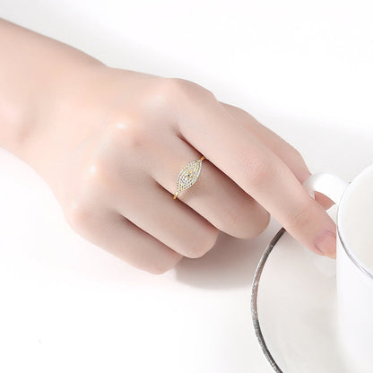 Cubic Zirconia and 18K Gold-Plated Eye Adjustable Ring, gold statement rings for women, elegant gift for her, lifestyle look