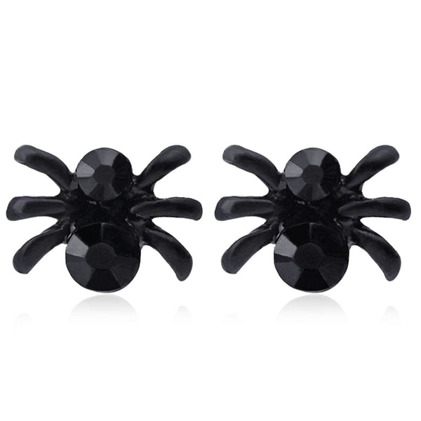 Black Spider Stud Earrings - streetregion