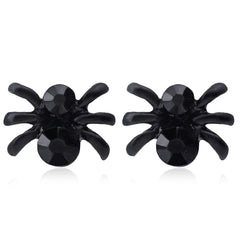 Black Spider Stud Earrings - streetregion