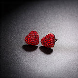 Red Cubic Zirconia & 18k Rose Gold-Plated Heart Stud Earrings