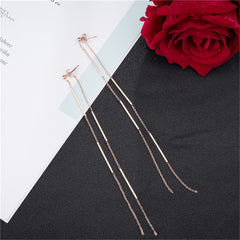 18K Rose Gold-Plated Bar Tassel Ear Jackets