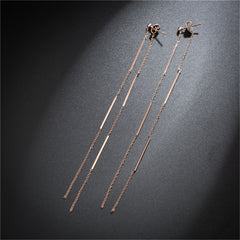 18K Rose Gold-Plated Bar Tassel Ear Jackets