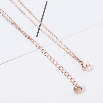 18K Rose Gold-Plated 'Goodluck' Layered Anklet, rose gold anklet bracelet, vintage-inspired design, side view