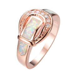 Opal & 18K Rose Gold-Plated Belt Ring