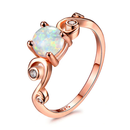 Opal and Cubic Zirconia Wave Ring, statement rings for women, everyday style, lifestyle look