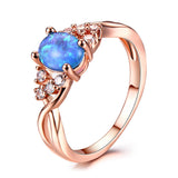 Blue Opal & 18k Rose Gold-Plated Twist Ring - streetregion