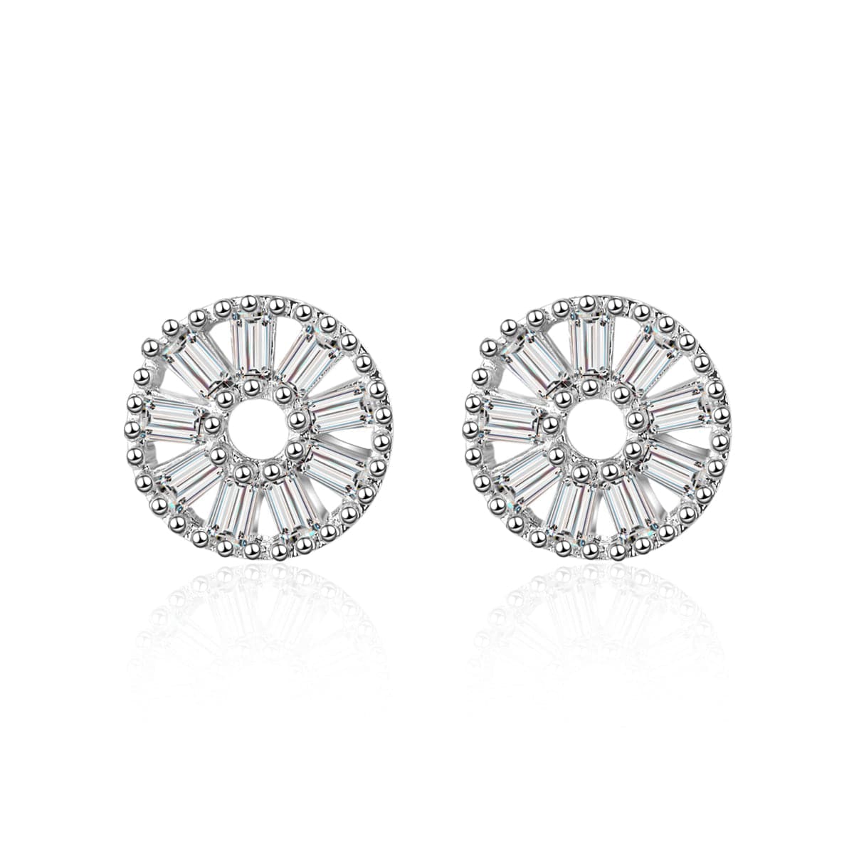 Cubic Zirconia & Silver-Plated Wheel Stud Earrings