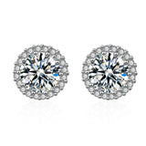 cubic zirconia & Fine Silver-Plated Hola Stud Earrings - streetregion