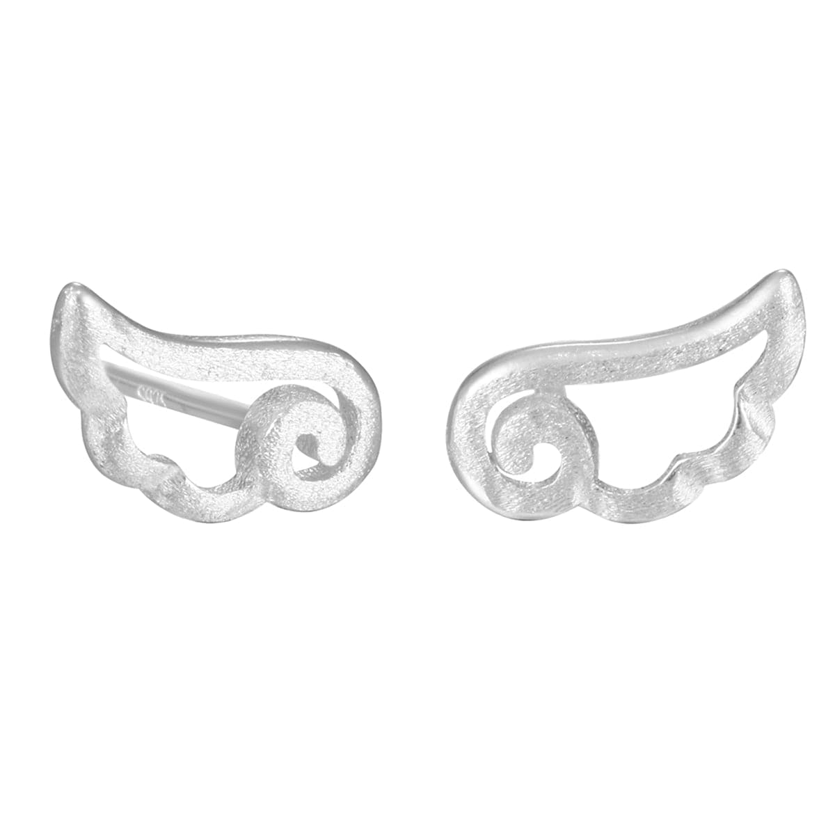 Silver-Plated Wing Stud Earrings