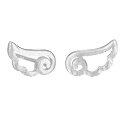 Silver-Plated Wing Stud Earrings