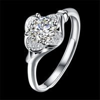 Crystal & Sterling Silver Clover Promise Ring - streetregion