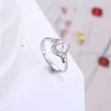 Crystal & Sterling Silver Clover Promise Ring - streetregion