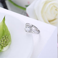 Crystal & Sterling Silver Clover Promise Ring - streetregion