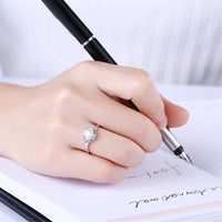 Crystal & Sterling Silver Clover Promise Ring - streetregion