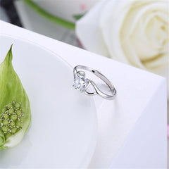 Crystal & Sterling Silver Adjustable Openwork Club Ring - streetregion