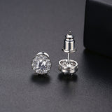 Crystal & Cubic Zirconia Silver-Plated Round Halo Stud Earrings