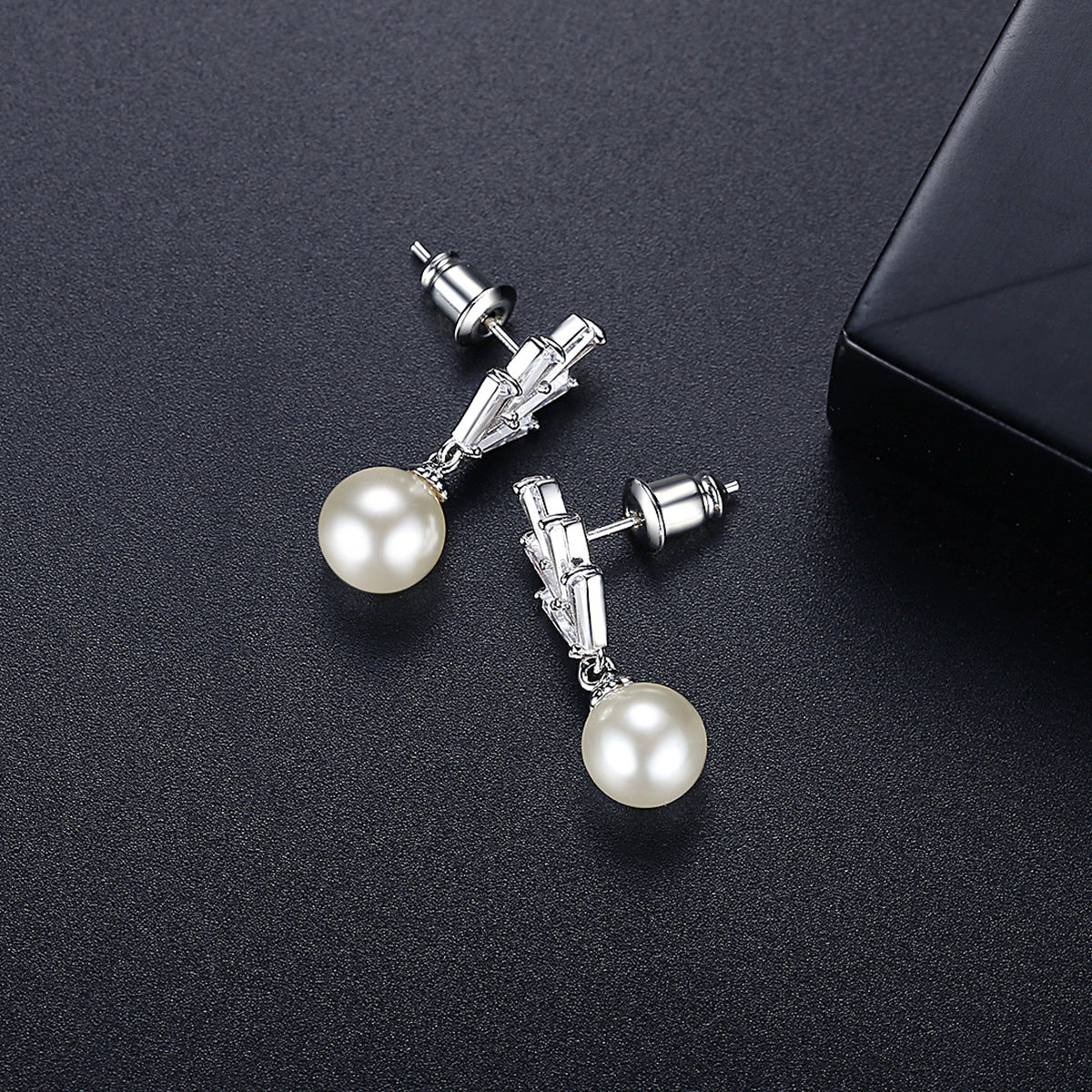 Crystal and Pearl Silver-Plated Botanical Drop Earrings, silver drop earrings for women, lifestyle look
