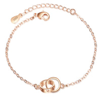 18K Rose Gold-Plated Double-Crossing Ring Charm Bracelet