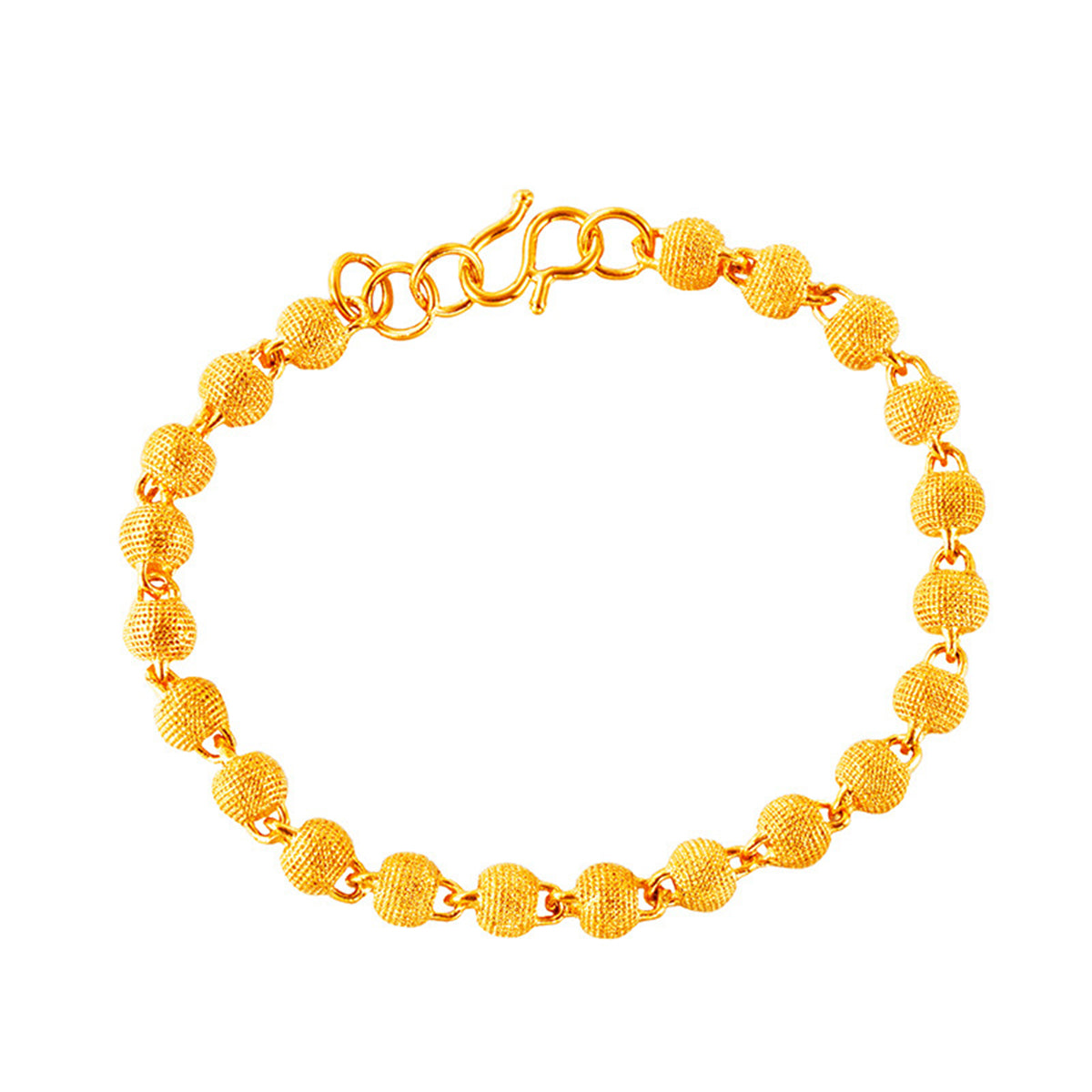 24K Gold-Plated Frosted Bead Bracelet