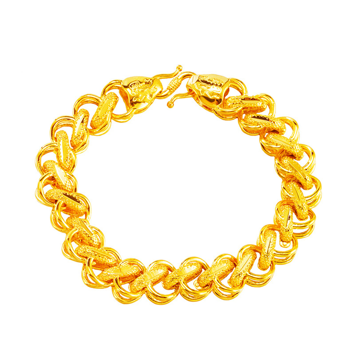 24K Gold-Plated Intertwined Bracelet, gold bracelet for women, everyday style, side view