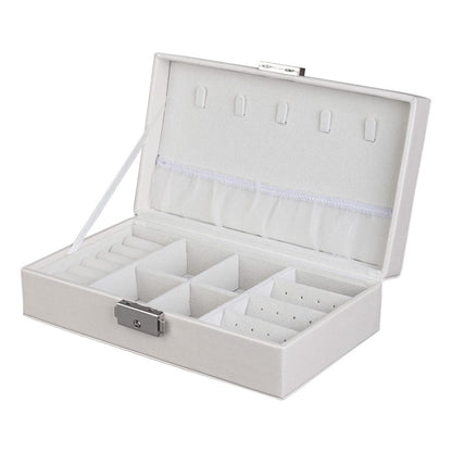 White Clasp Polystyrene Jewelry Storage Box, dainty minimalist design, front view